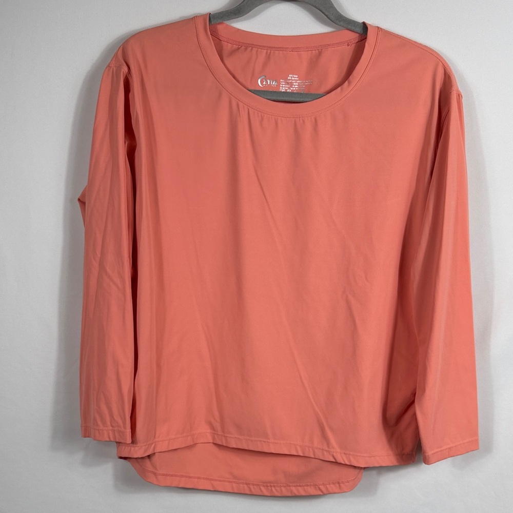 Zyia Coral‎ Long Sleeve Women's Performance Top. Size Medium. Oversized. Workout